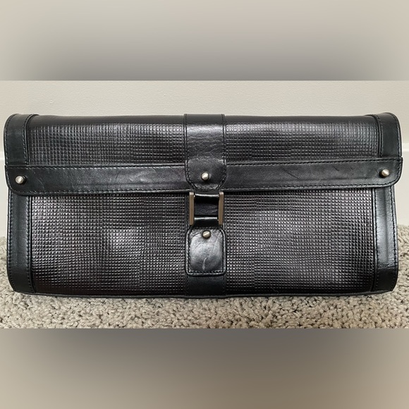 Kenneth Cole Black Leather Clutch - Picture 1 of 13